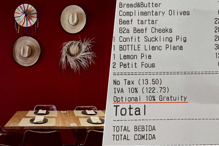 Un concepto es cada vez más común en los tickets de los restaurantes españoles: la propina "opcional" del 10%